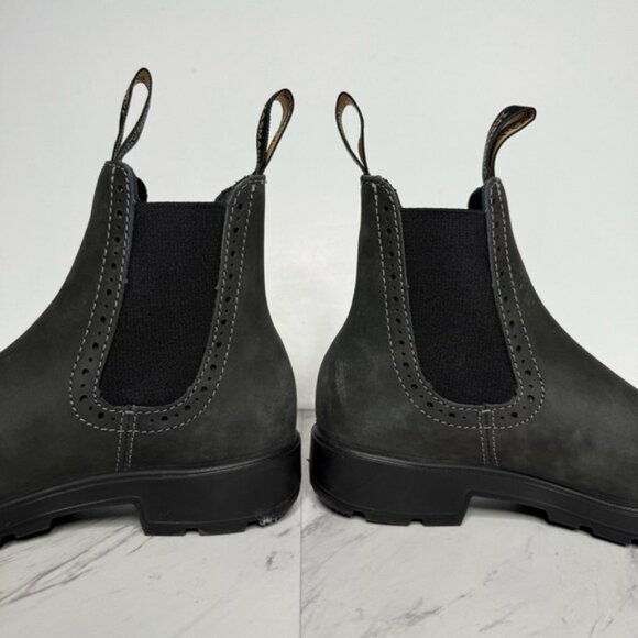 Blundstone 1630 Rustic Black Gray Chelsea Leather Boot 3.5 / 6.5 - Picture 7 of 16